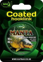Load image into Gallery viewer, Katran "Manta" - brown/green - Strong coated braided hooklink