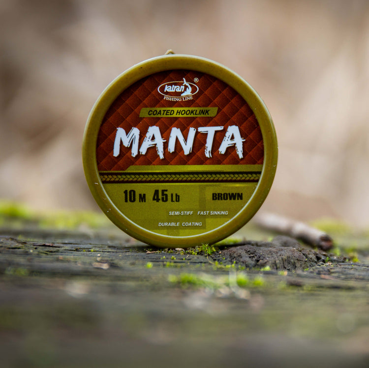 Katran "Manta" - brown/green - Strong coated braided hooklink